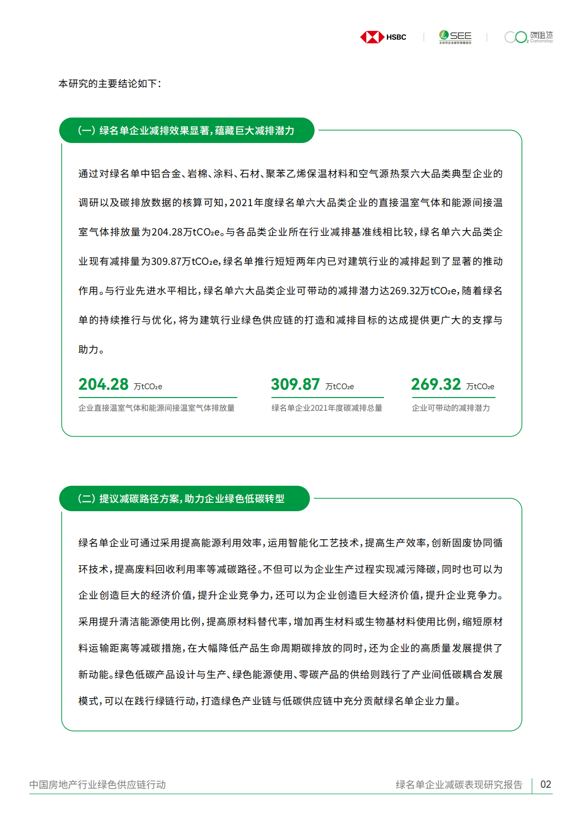 碳阻迹：中国房地产行业绿色供应链绿名单企业减碳表现研究报告（2022版） 第5页