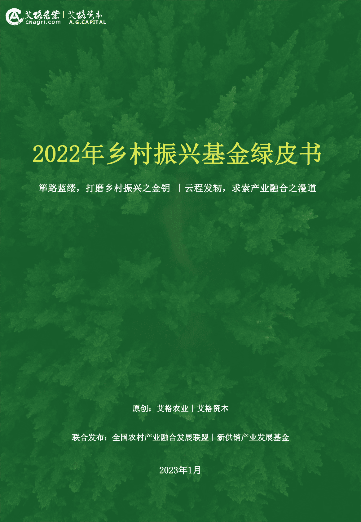 艾格农业：2022年乡村振兴基金绿皮书 第1页