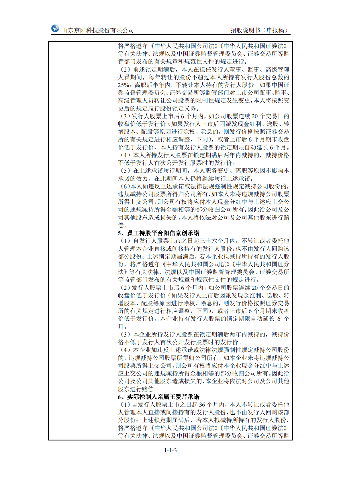 山东京阳科技股份有限公司上交所主板IPO上市招股说明书 第4页