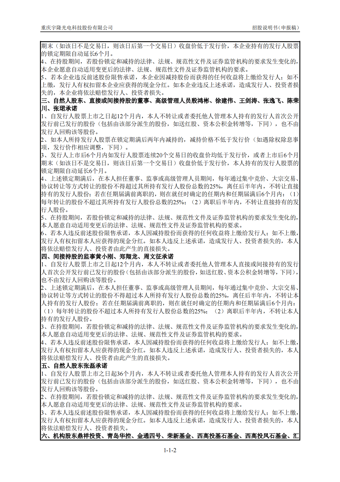 重庆宇隆光电科技股份有限公司上交所主板IPO上市招股说明书 第3页