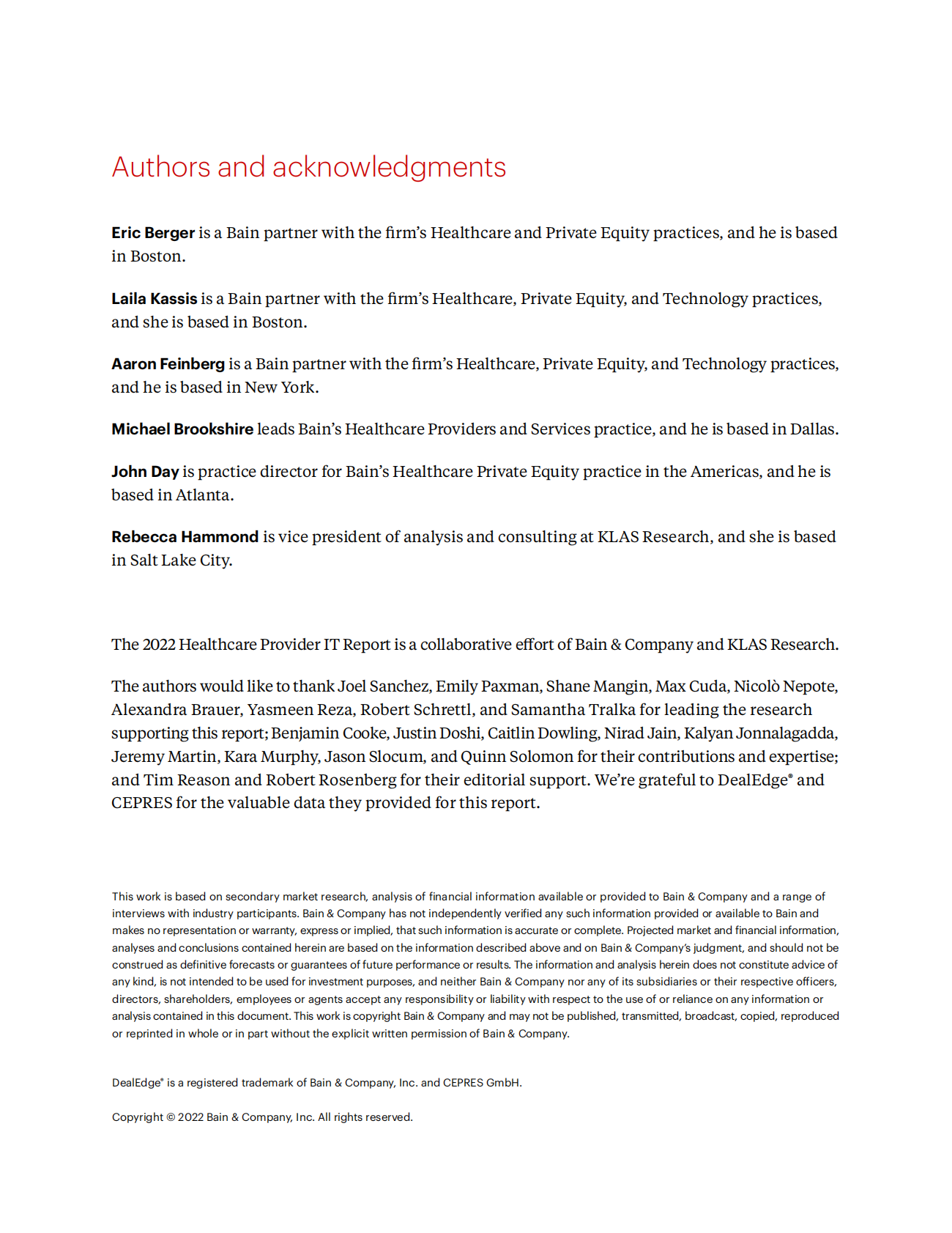 贝恩：2022年医疗保健提供商IT报告【英文版】 第2页