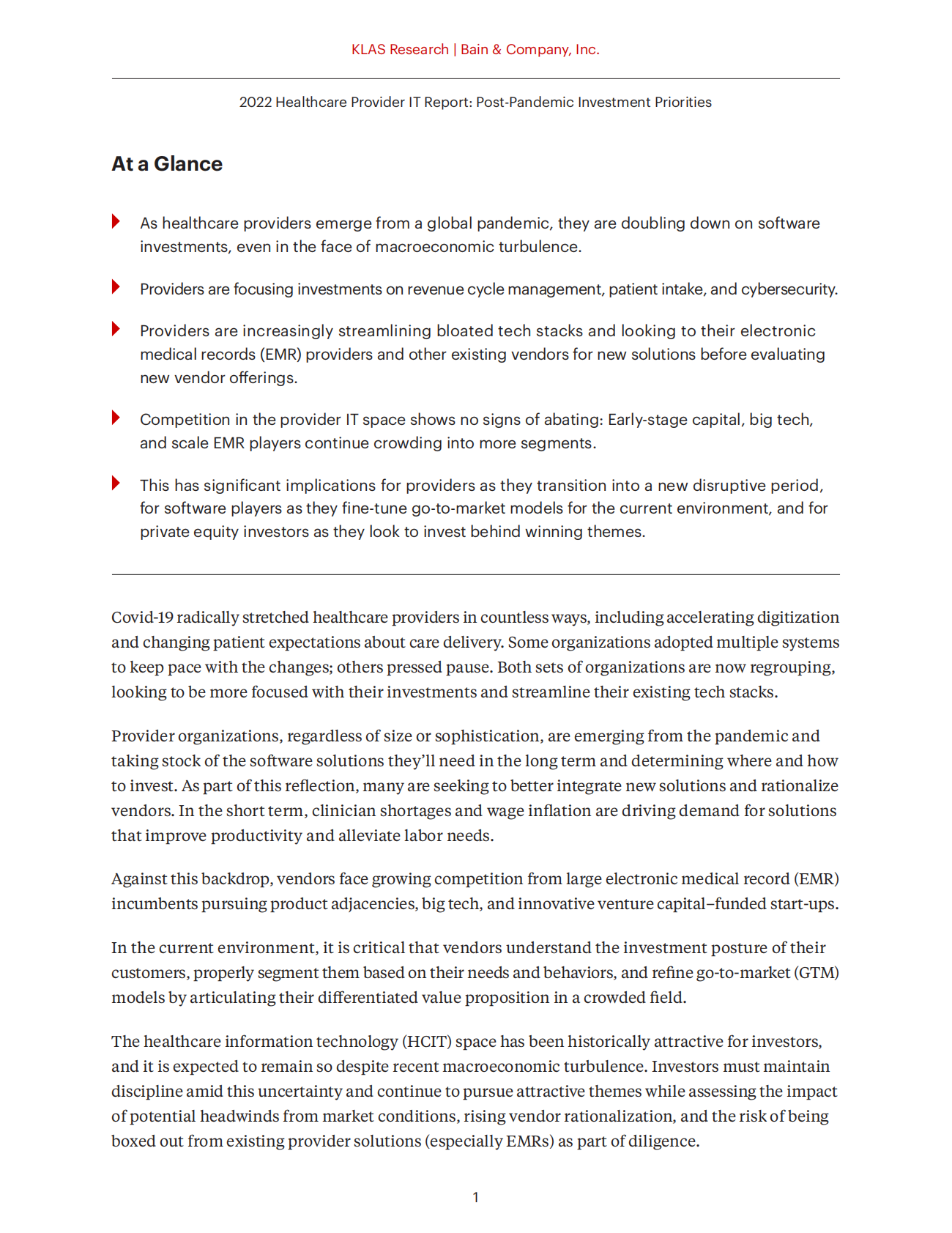 贝恩：2022年医疗保健提供商IT报告【英文版】 第3页