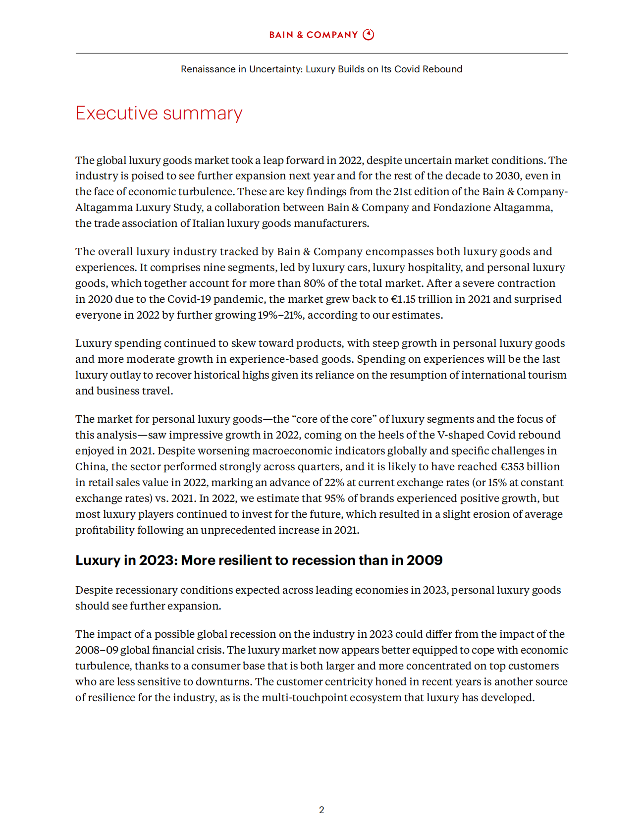 贝恩：2023全球奢侈品市场研究预测【英文版】 第4页