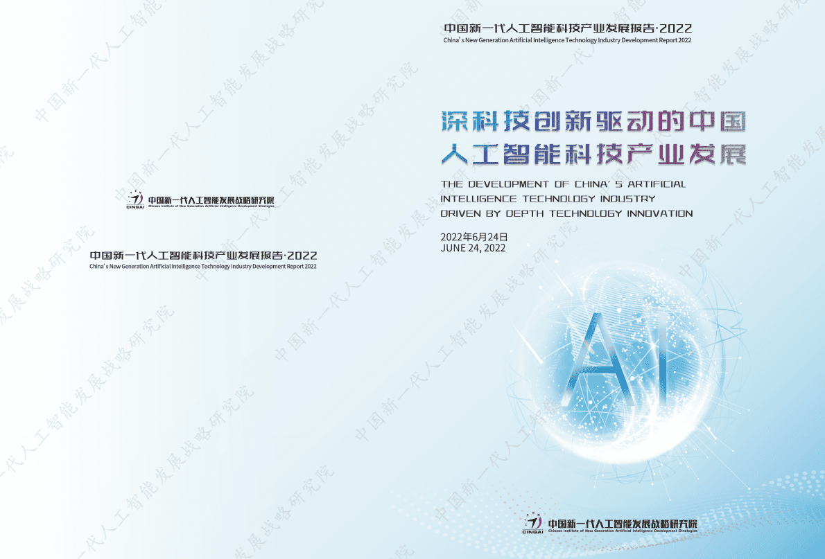 中国新一代人工智能发展战略研究院：中国新一代人工智能科技产业发展报告2022 第1页