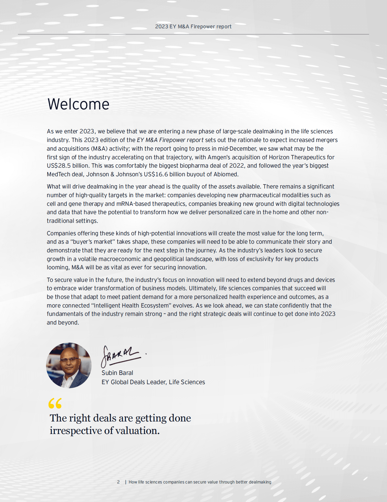 EY：2023年并购火力报告 第3页