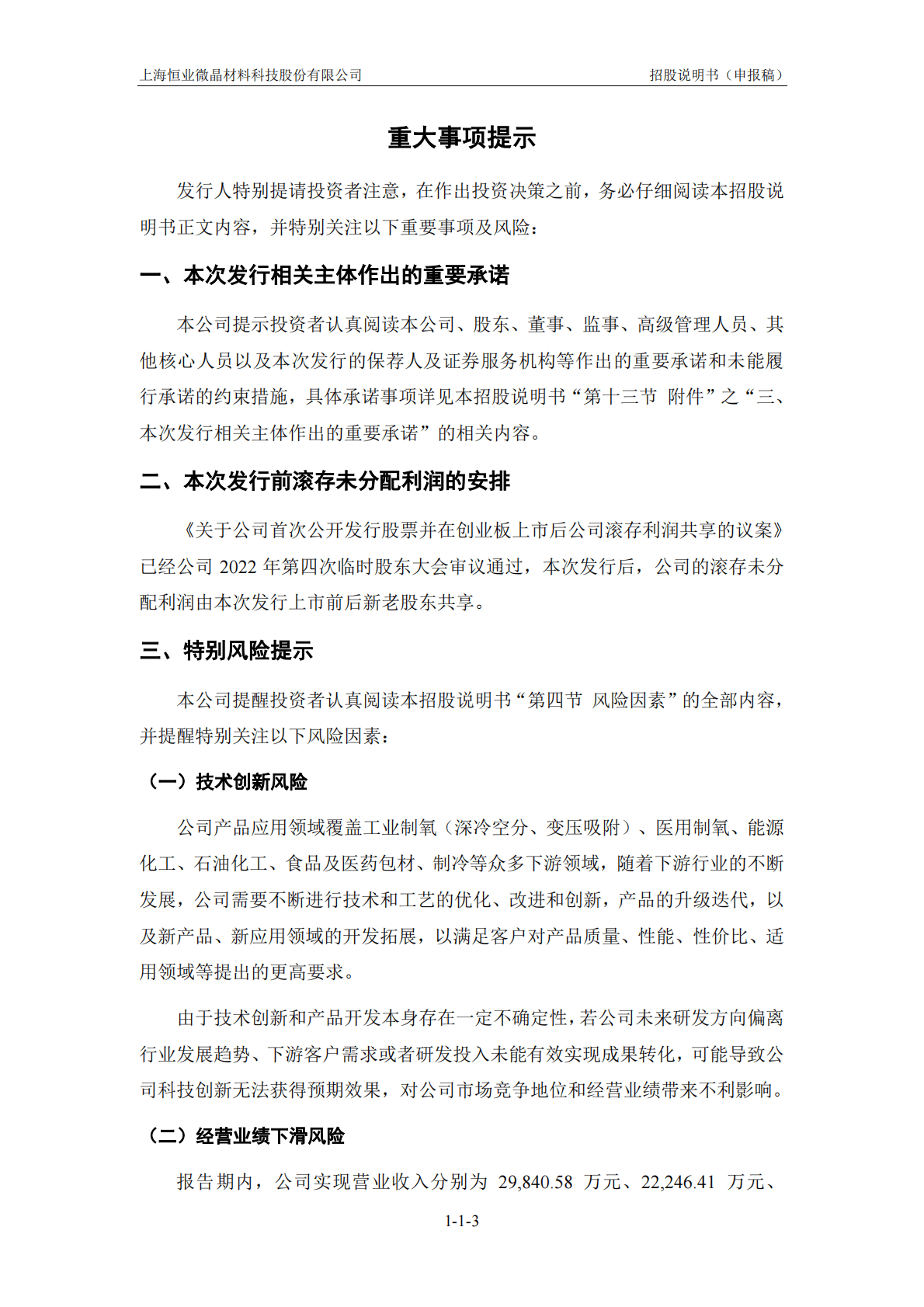上海恒业微晶材料科技股份有限公司深交所创业板IPO上市招股说明书 第4页