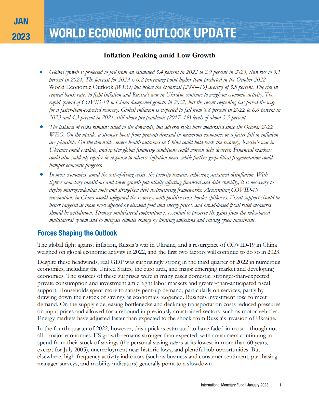 国际货币基金组织：2023年1月世界经济展望【英文版】 第2页