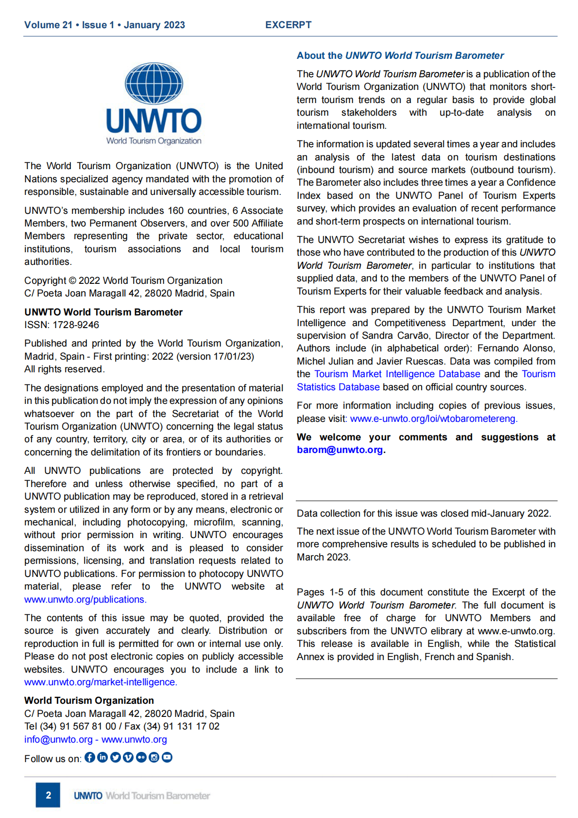 联合国世界旅游组织：2023年全球旅游业晴雨表【英文版】 第2页
