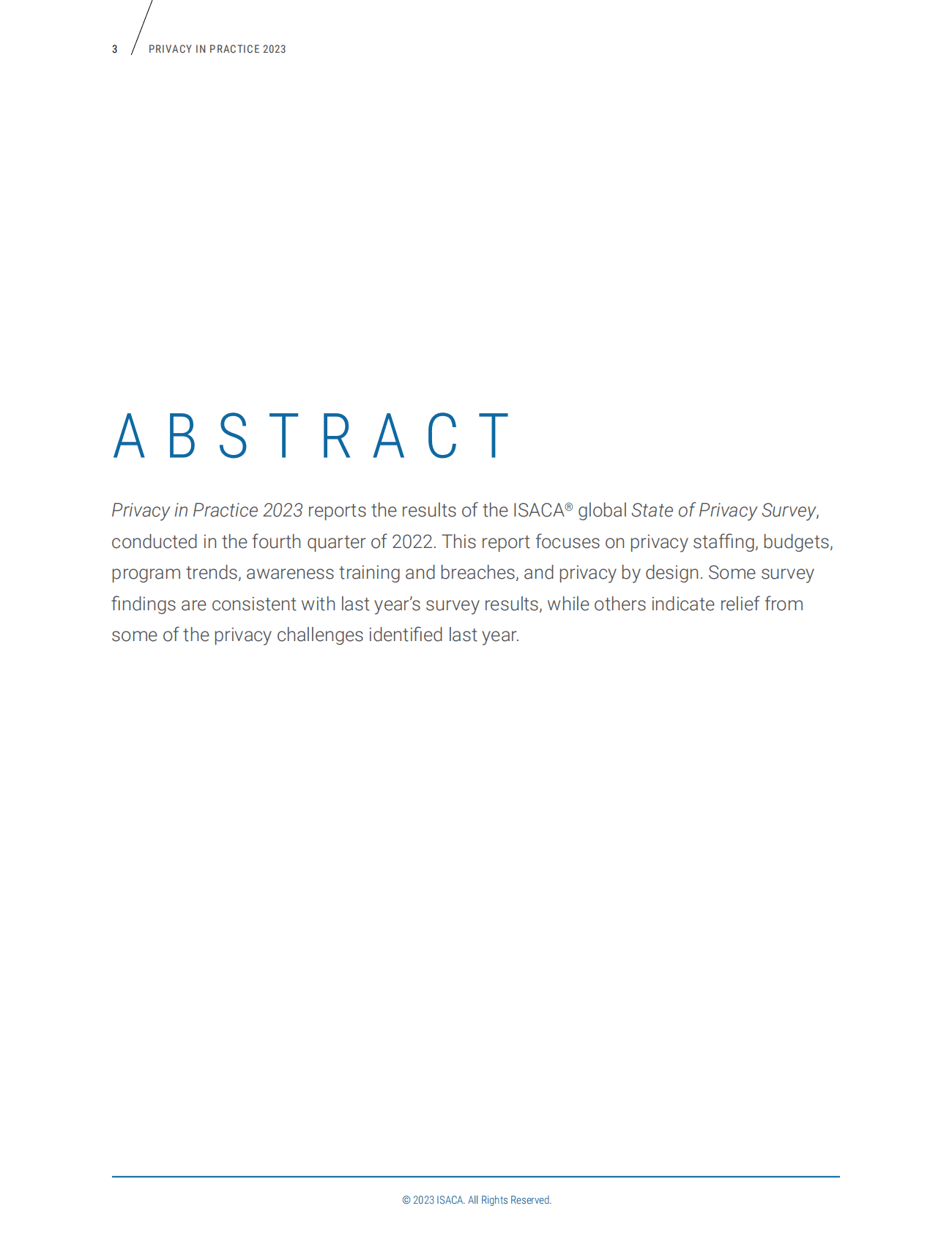 ISACA：2023年度隐私实践研究报告【英文版】 第3页