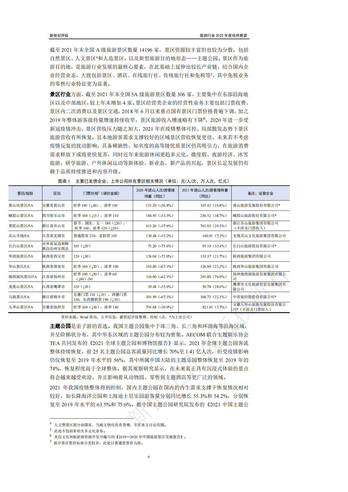 新世纪评级：旅游行业2023年度信用展望 第6页
