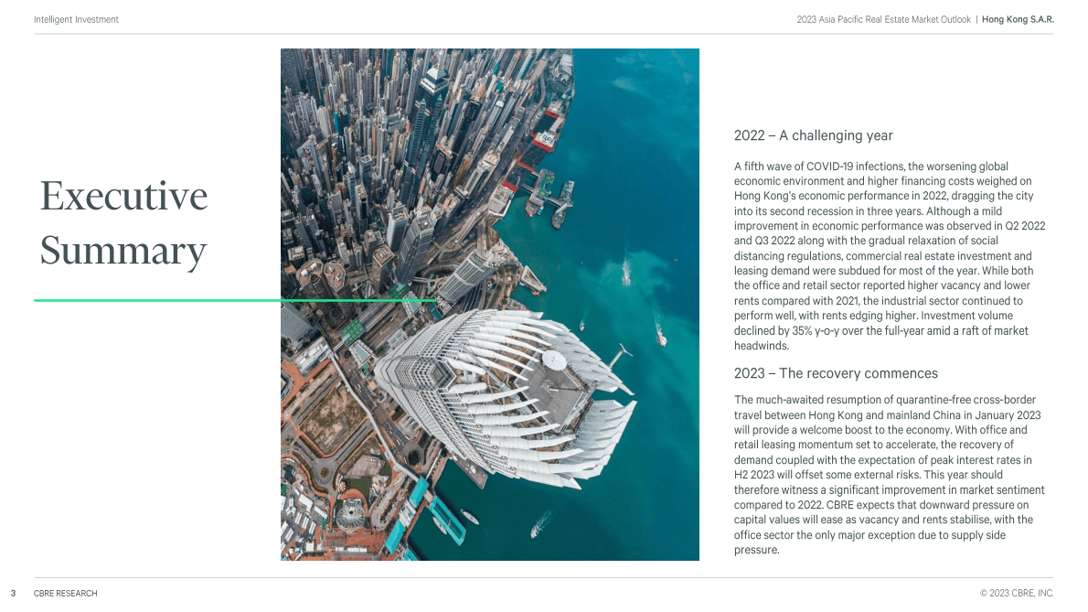 世邦魏理仕：2022年香港房地产市场回顾与2023年展望（英） 第3页