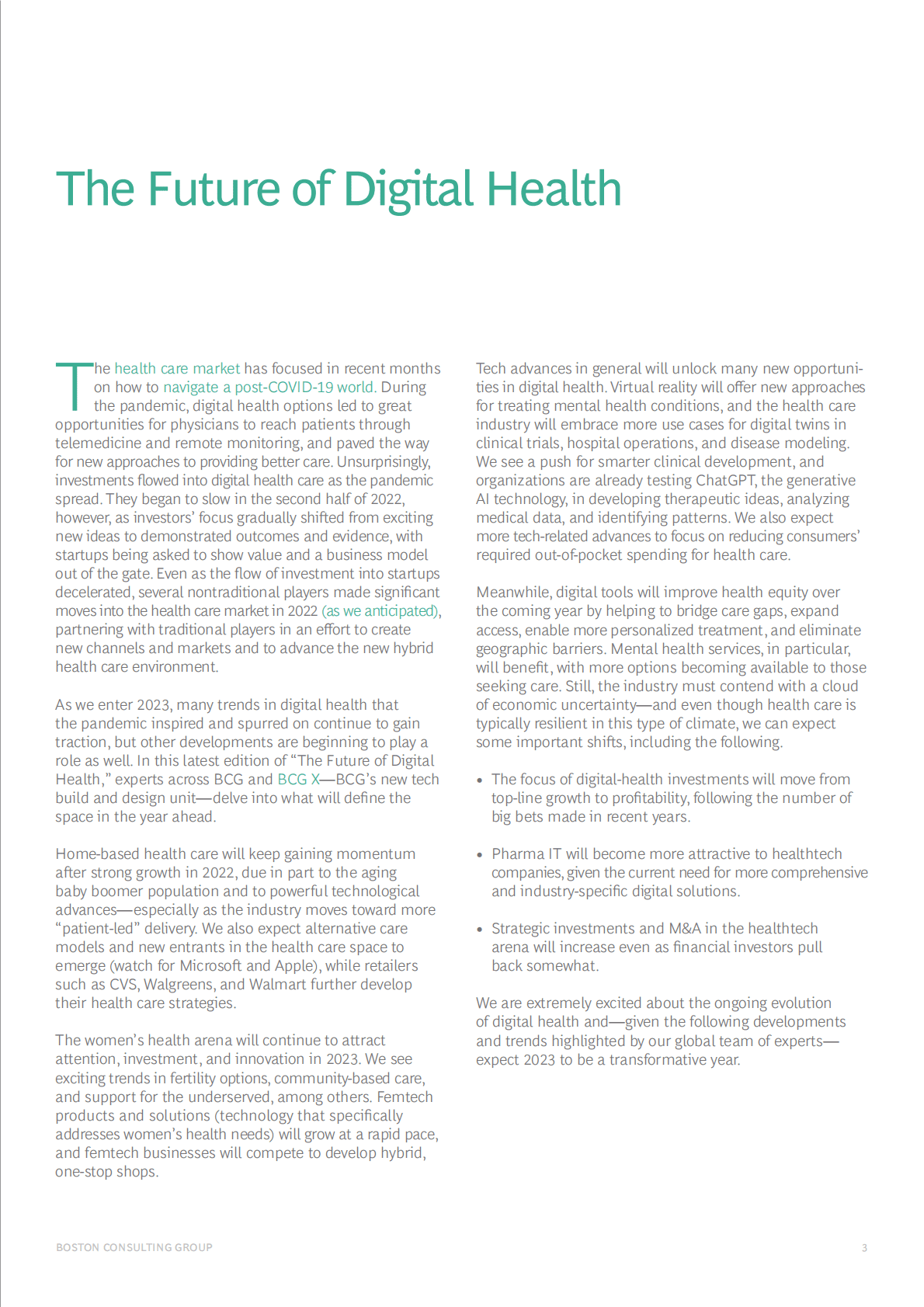 BCG：数字健康的未来（英） 第3页