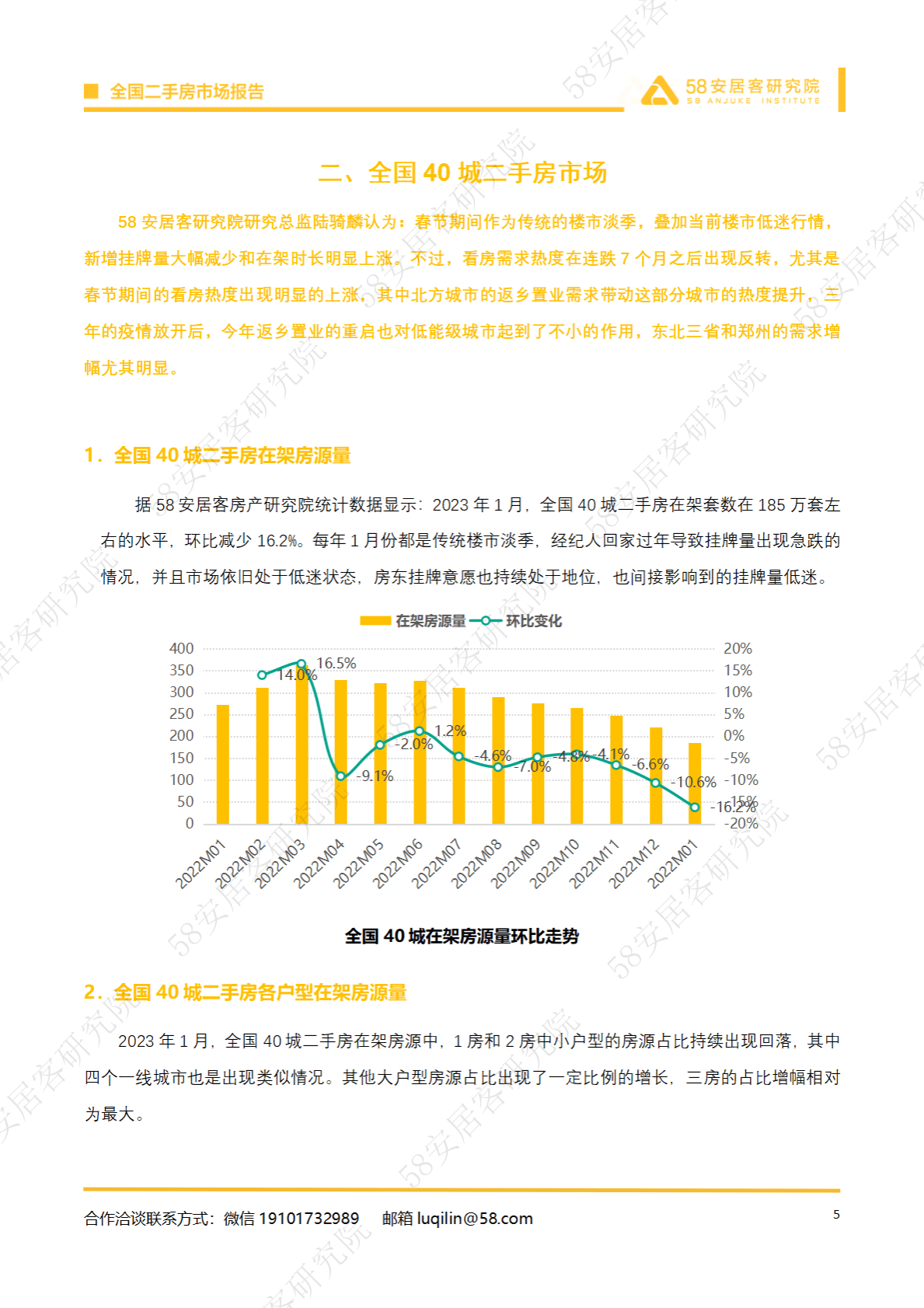 58安居客房产研究院：2023年1月全国二手房市场报告 第5页