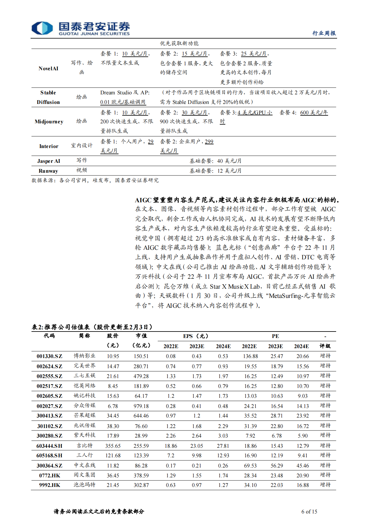 国泰君安：ChatGPT 加速 AIGC 出圈，商业能力初显 第6页