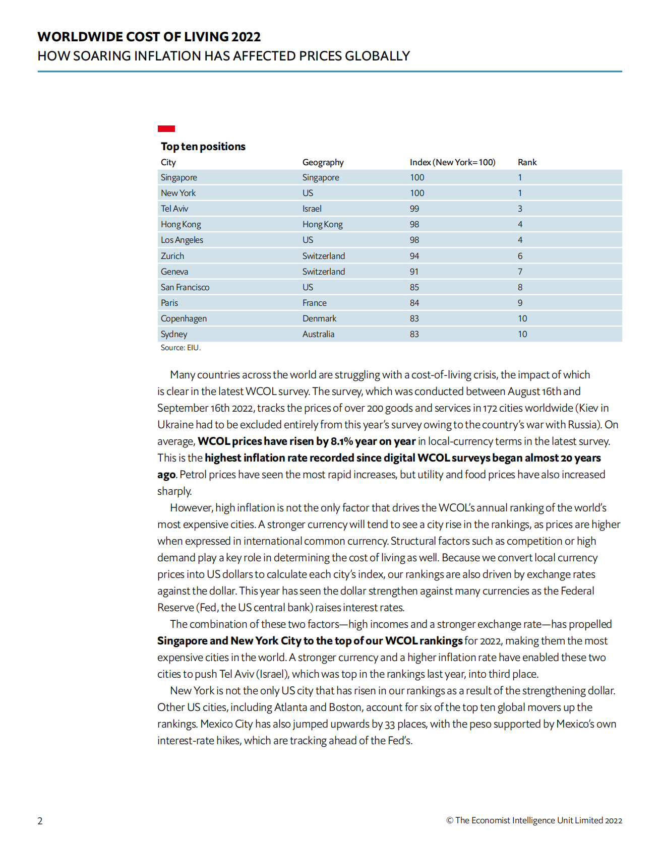 经济学人：2022年全球生活成本调查【英文版】 第4页