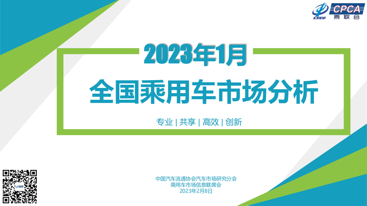 中国汽车流通协会：2023年1月份全国乘用车市场分析 第1页