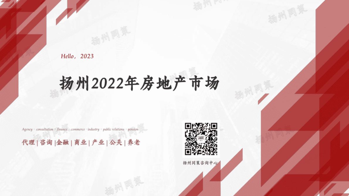同策研究院：扬州2022年房地产年报 第1页