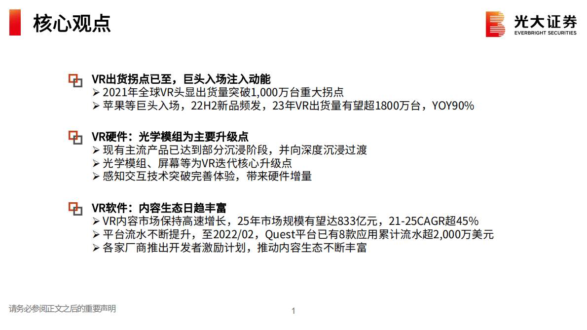 光大证券：元宇宙XR产业链及投资机会梳理：XR方兴未艾，产业链乘风起航 第2页