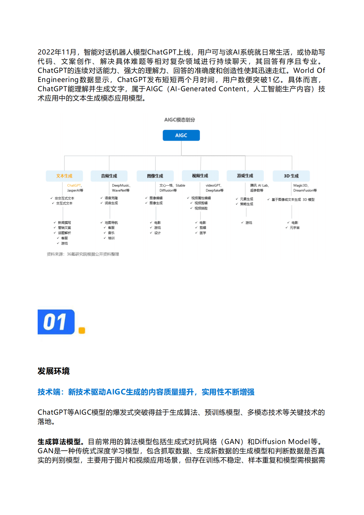36氪：2023年AIGC之ChatGPT行业研究报告 第1页