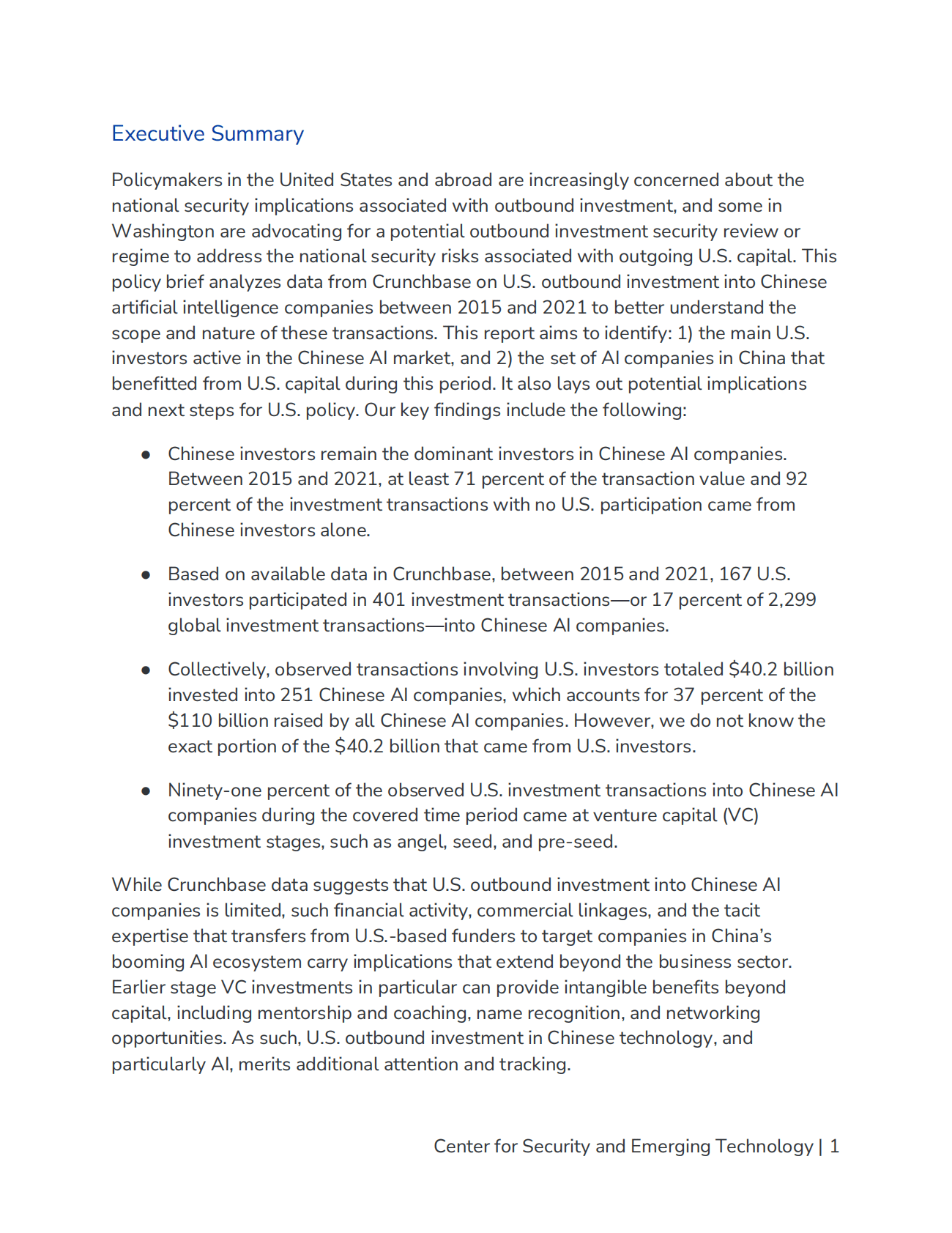 安全与新兴技术中心：美国对中国人工智能企业的投资分析【英文版】 第2页