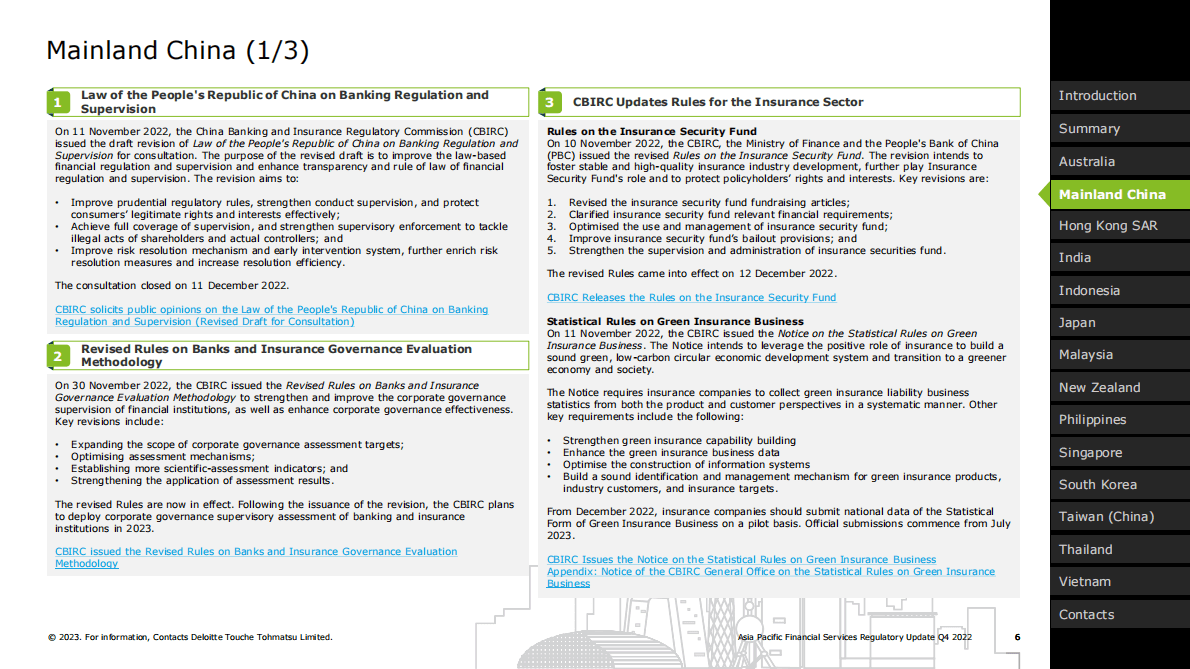 德勤：2022年第四季度亚太地区金融服务监管政策更新【英文版】 第6页