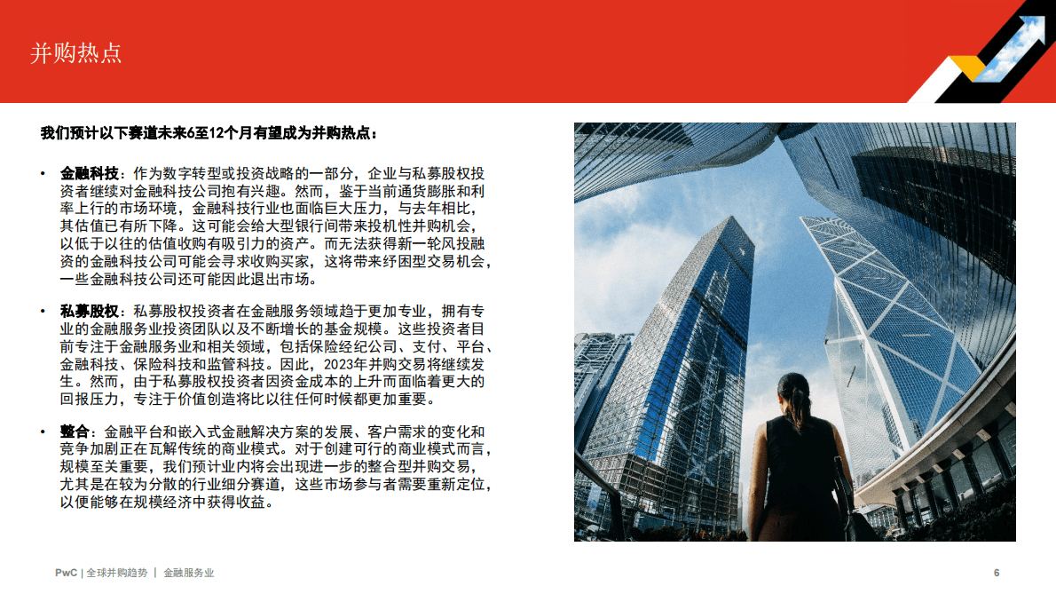 普华永道：2022年全球并购行业趋势回顾及2023年展望&mdash;&mdash;金融服务 第6页