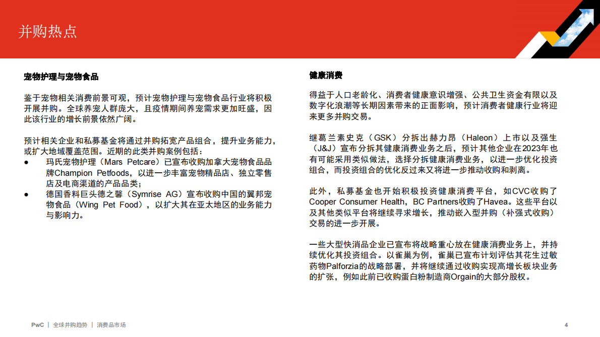普华永道：2022年全球并购行业趋势回顾及2023年展望——消费品市场 第4页