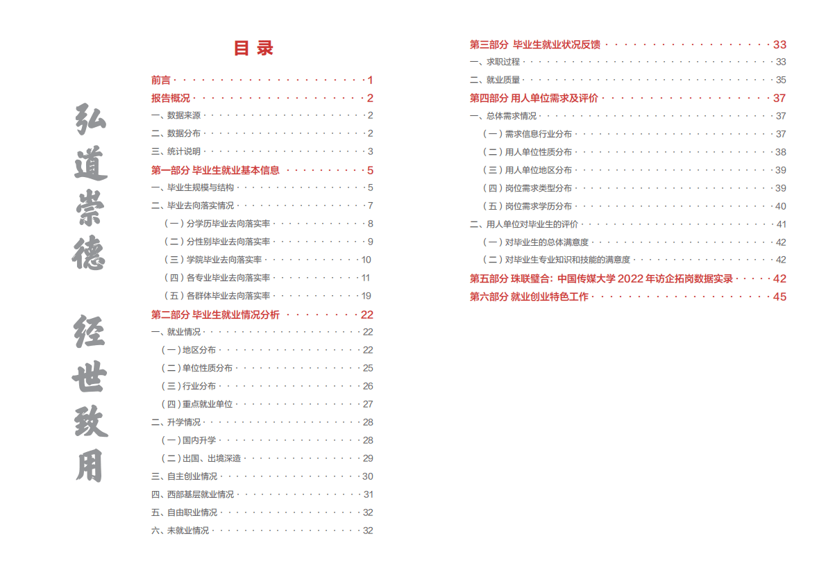 中国传媒大学：2022届毕业生就业质量报告 第2页