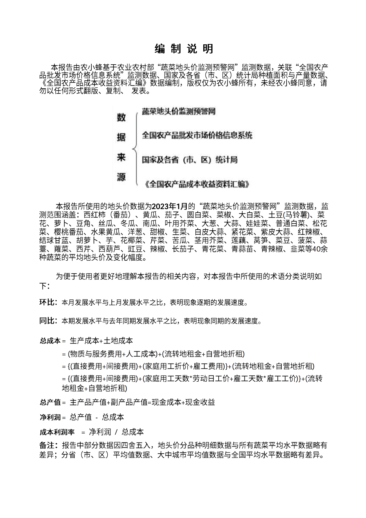 全国蔬菜地头价月度分析报告（2023年1月） 第2页