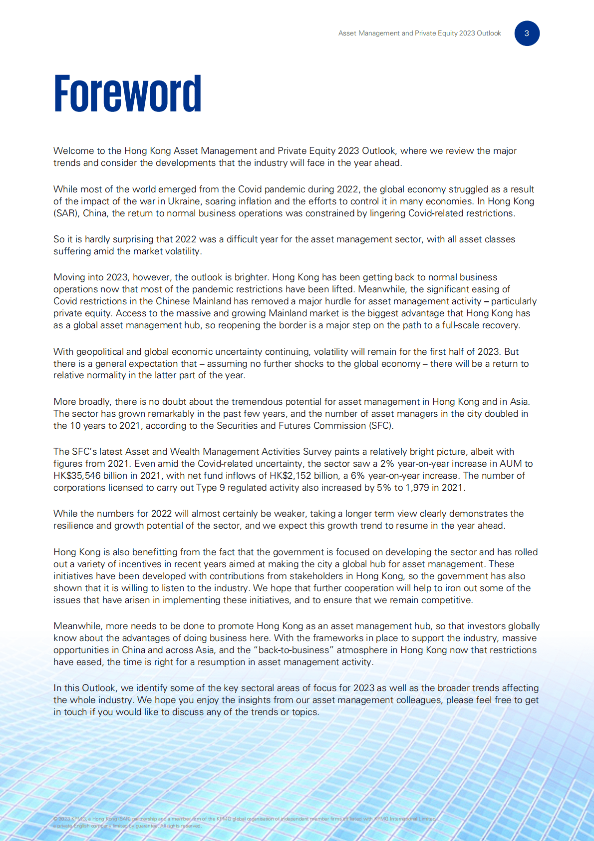 KPMG：2023年资产管理和私募股权投资展望（英） 第3页