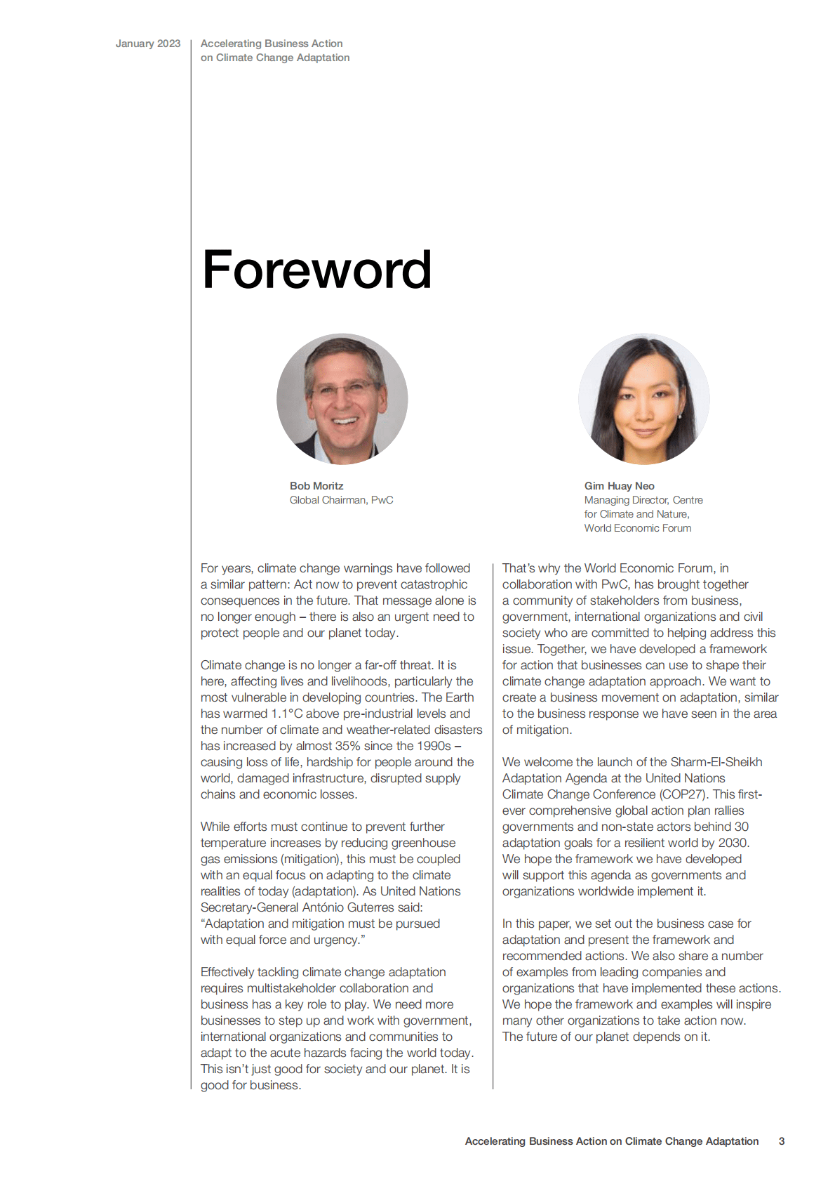 世界经济论坛&普华永道：加速推进适应气候变化的商业行动白皮书【英文版】 第3页