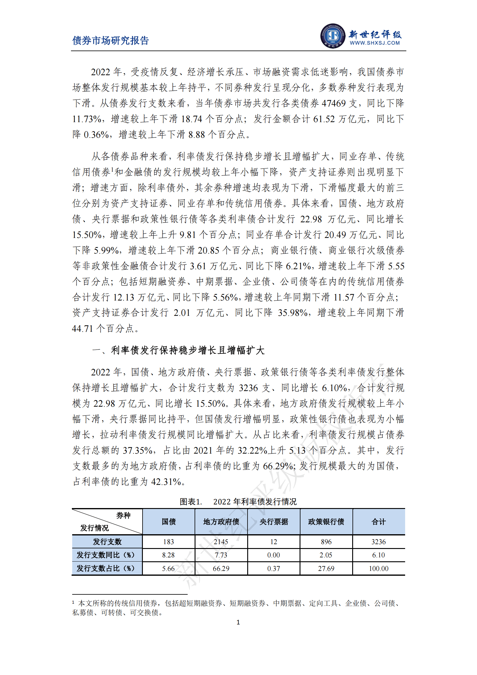 新世纪评级：债券品种持续创新 不同券种发行呈现分化&mdash;&mdash;2022年中国债券市场发行分析与展望（下篇） 第3页
