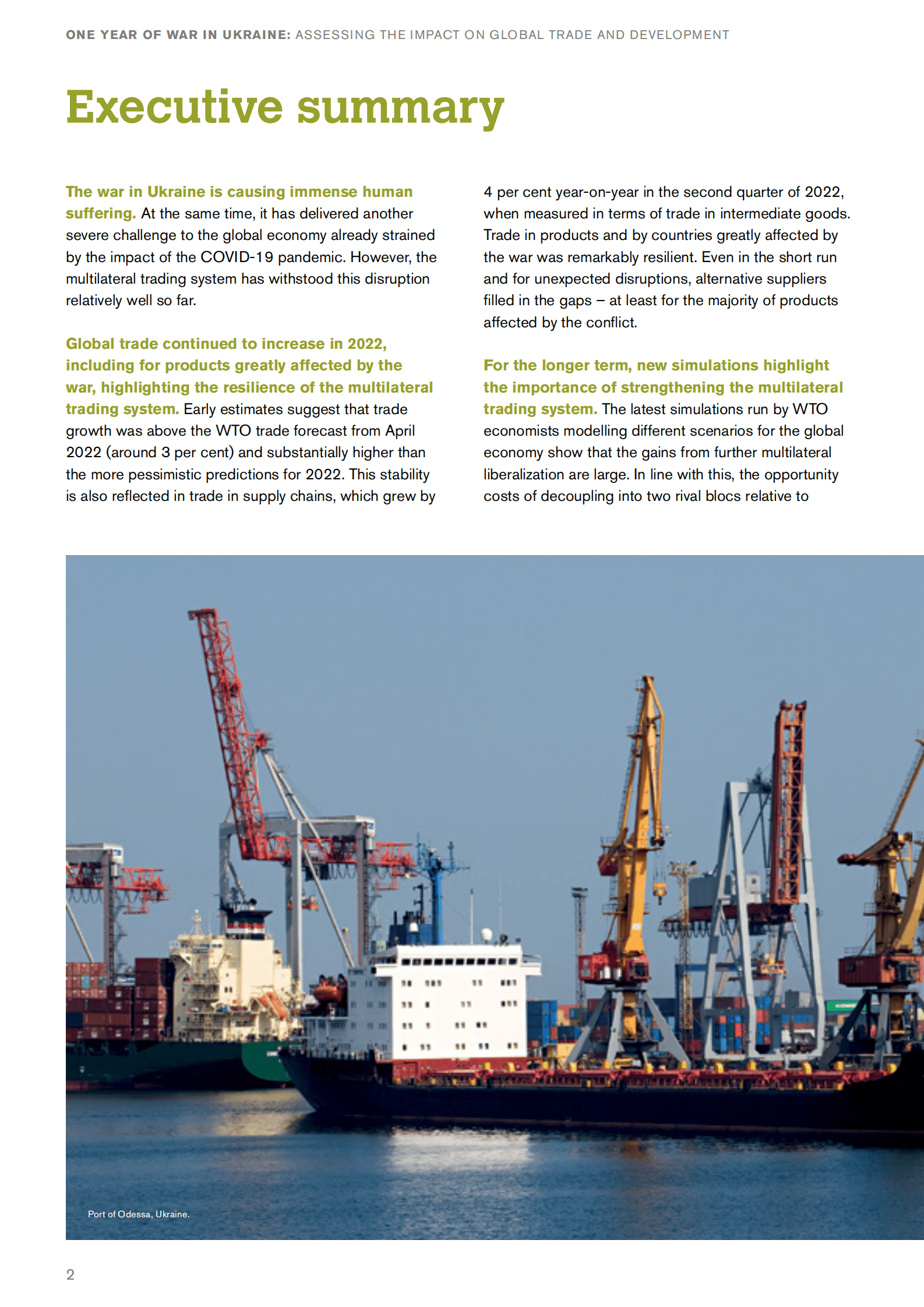 世界贸易组织：乌克兰冲突一周年：评估对全球贸易和发展的影响【英文版】 第4页