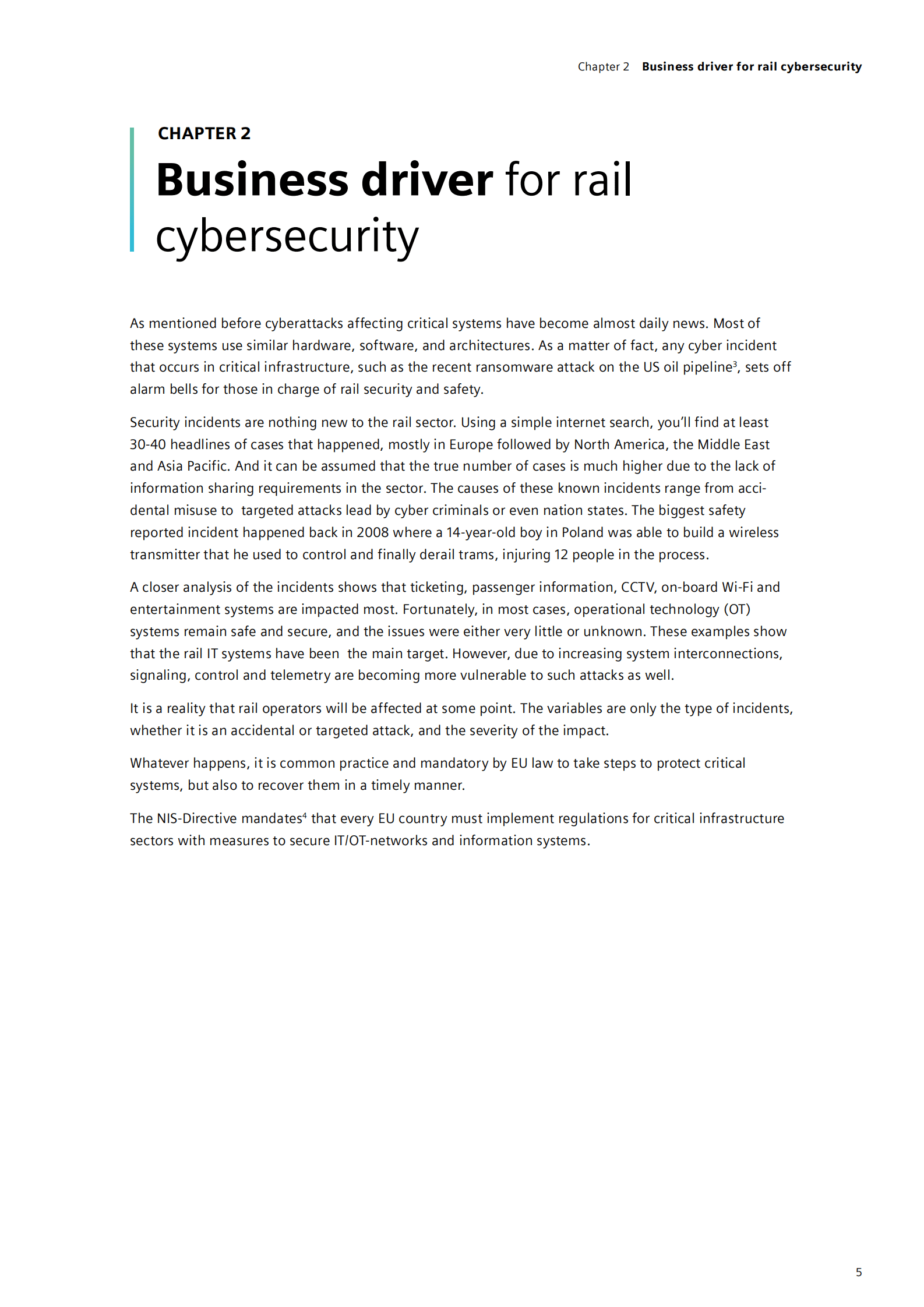 Siemens：铁路网络安全的经验教训白皮书【英文版】 第5页