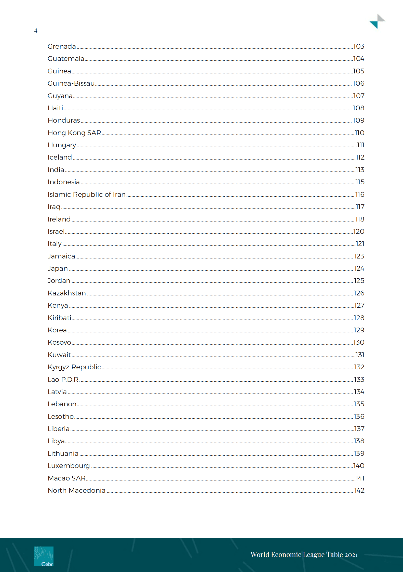 英国智库CEBR：2021年世界经济排名报告——2028年中国超越美国成为全球最大经济体【英文版】 第4页
