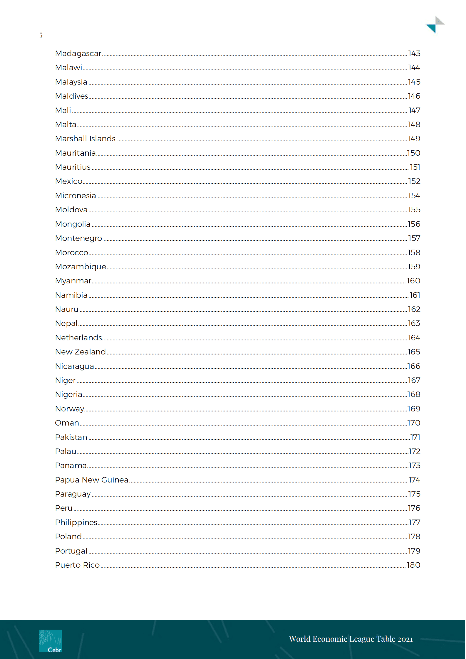 英国智库CEBR：2021年世界经济排名报告——2028年中国超越美国成为全球最大经济体【英文版】 第5页