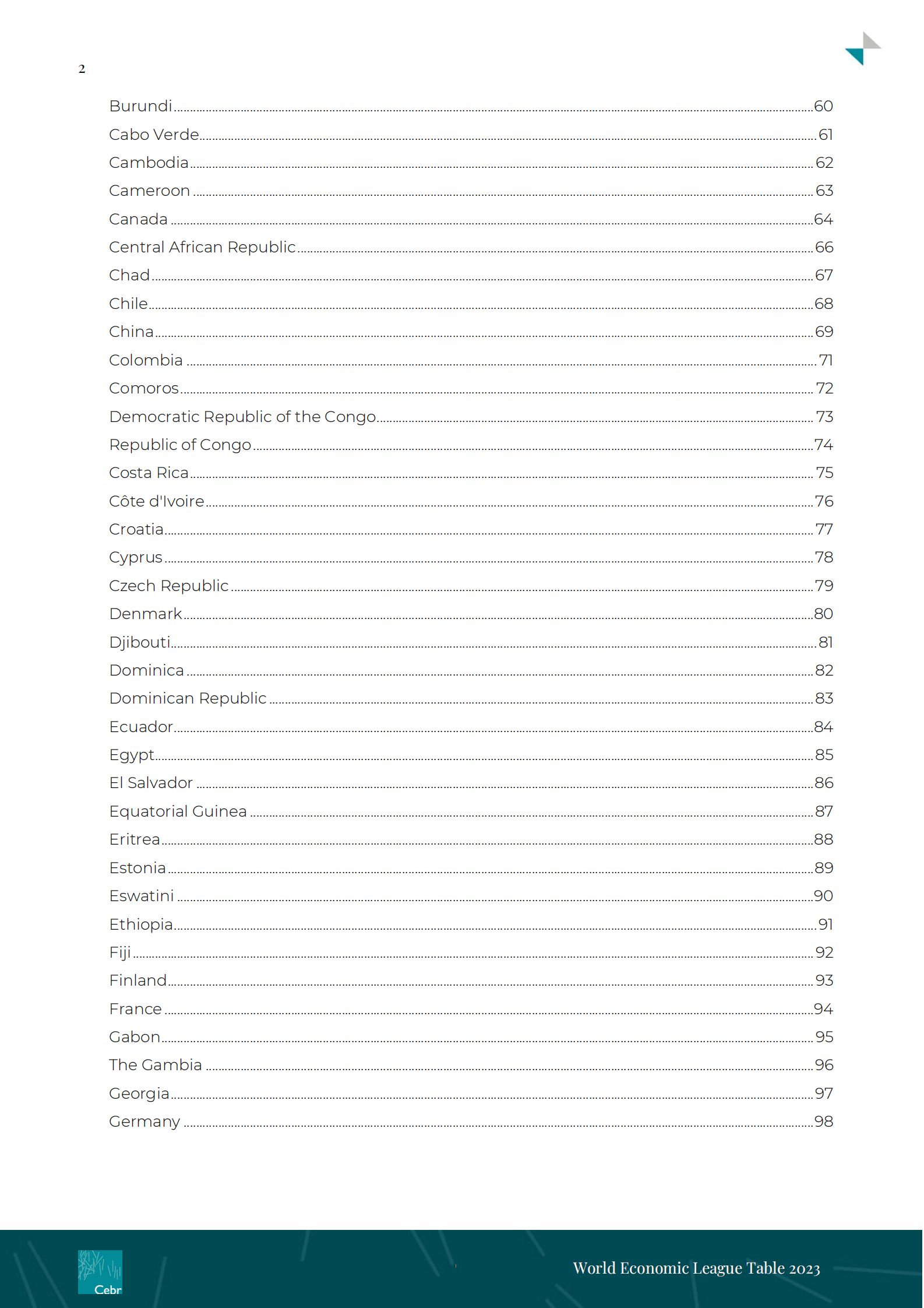 英国智库CEBR：2023年世界经济排名报告World Economic League Table【英文版】 第3页