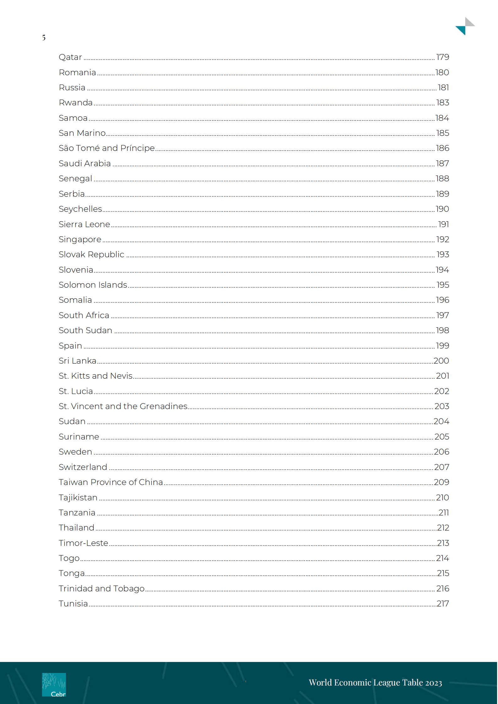 英国智库CEBR：2023年世界经济排名报告World Economic League Table【英文版】 第6页