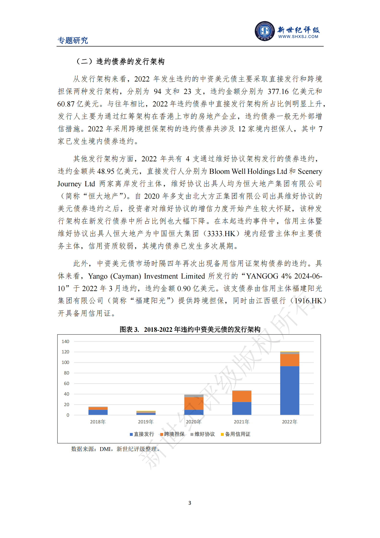 新世纪评级：融资成本上升叠加行业风险 中资房企美元债违约创新高&mdash;&mdash;2022年中资企业境外美元债违约年报 第3页
