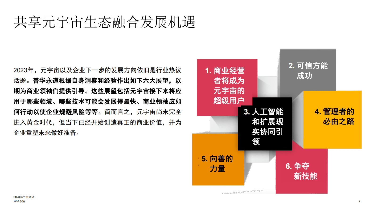 普华永道：2023元宇宙展望 第2页