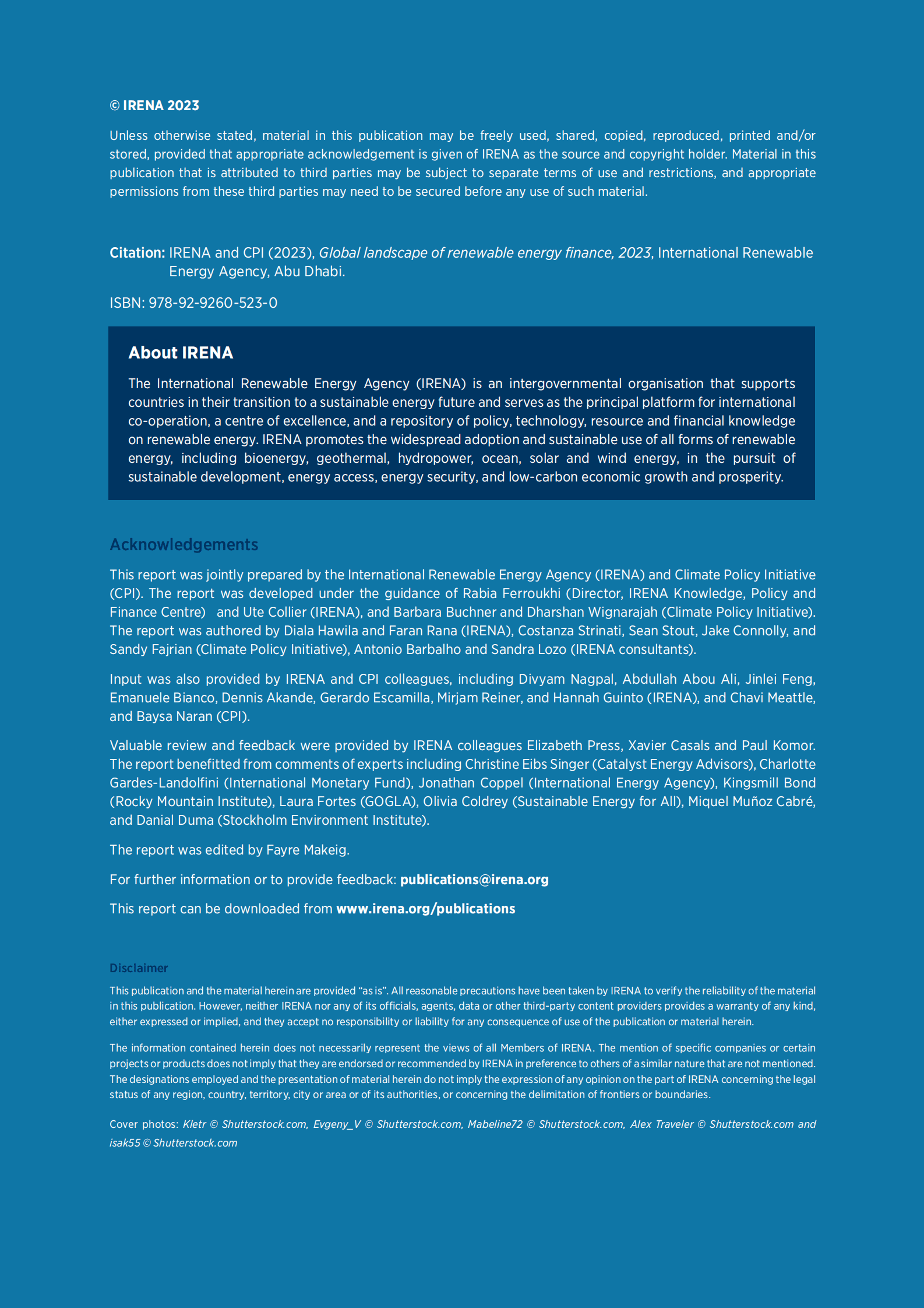 IRENA：全球可再生能源融资前景2023【英文版】 第2页