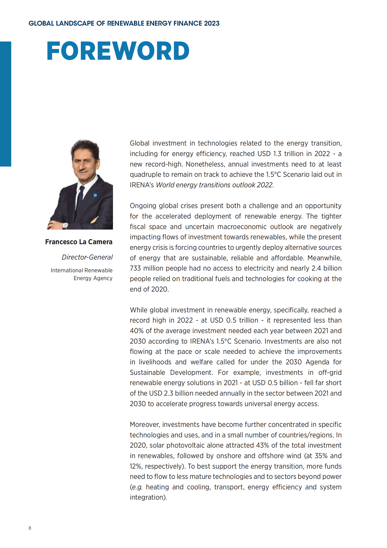 IRENA：全球可再生能源融资前景2023【英文版】 第8页