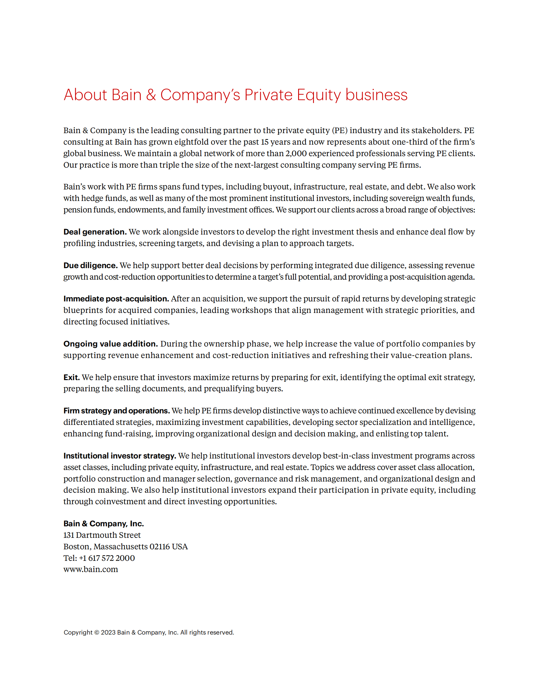 贝恩：2023年全球私募股权报告（英） 第2页