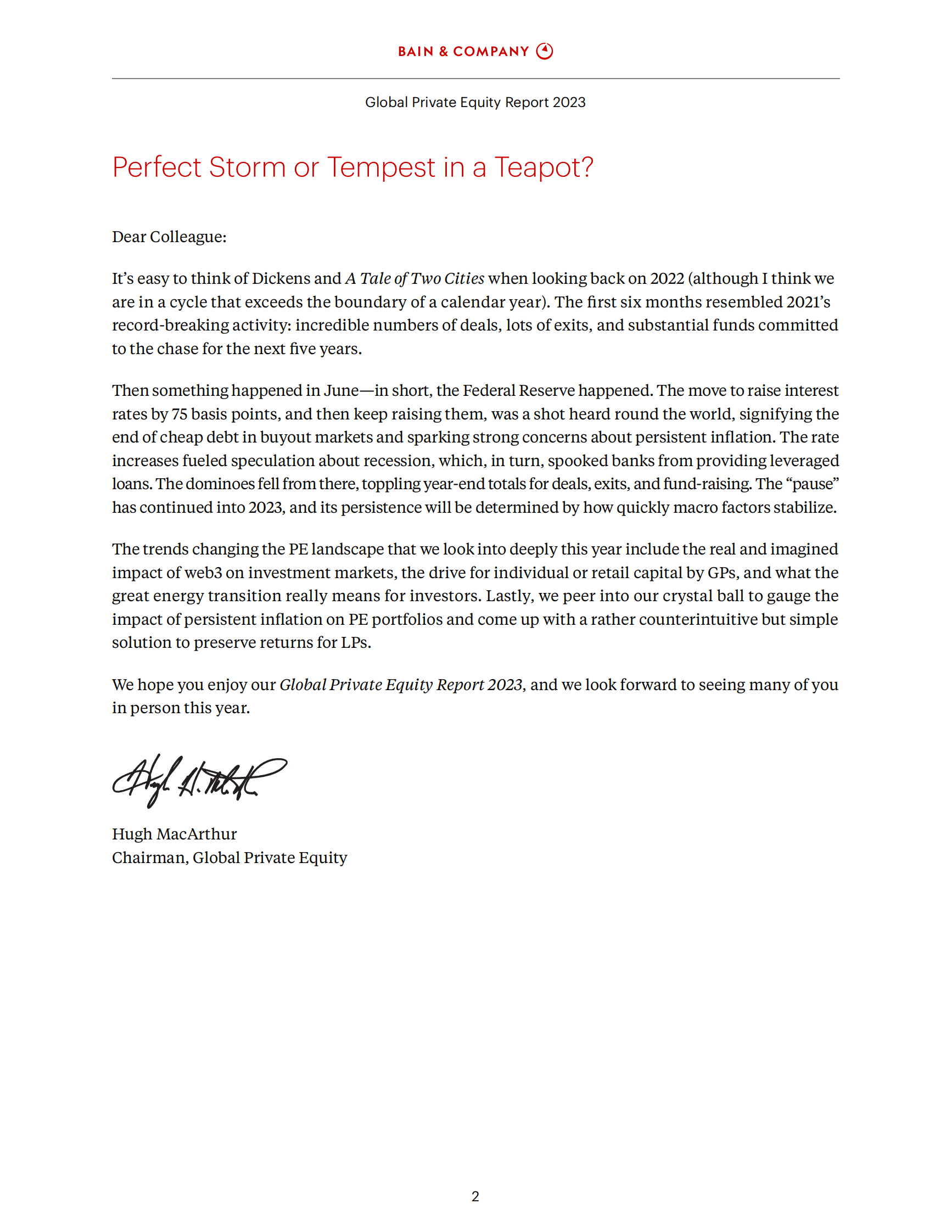 贝恩：2023年全球私募股权报告（英） 第4页