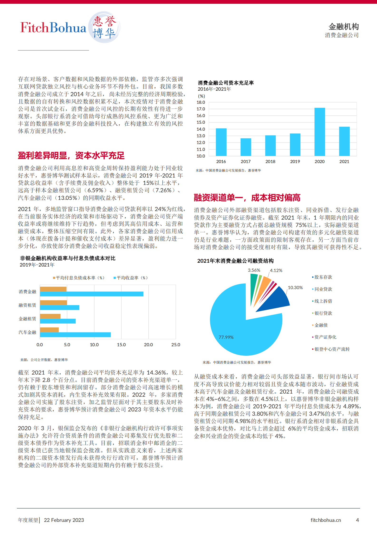 惠誉博华信用评级：2023年消费金融公司行业展望 第4页