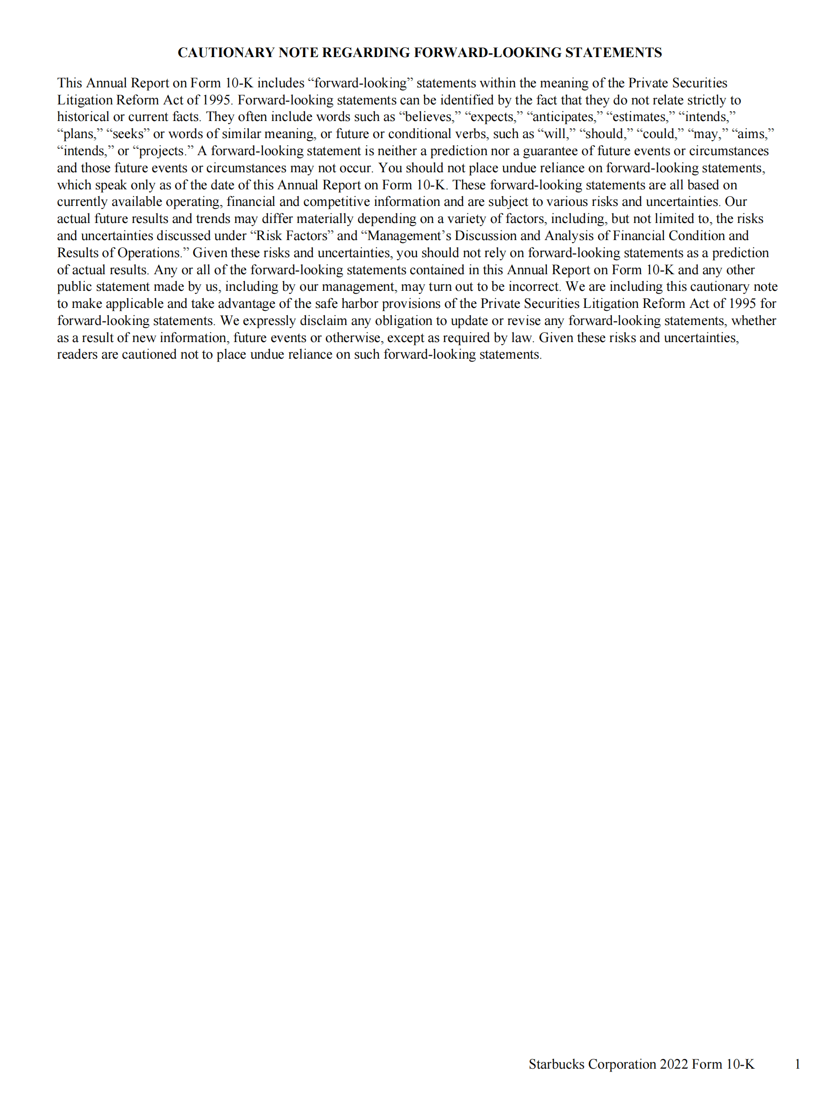 星巴克：2022年度业绩报告 第5页