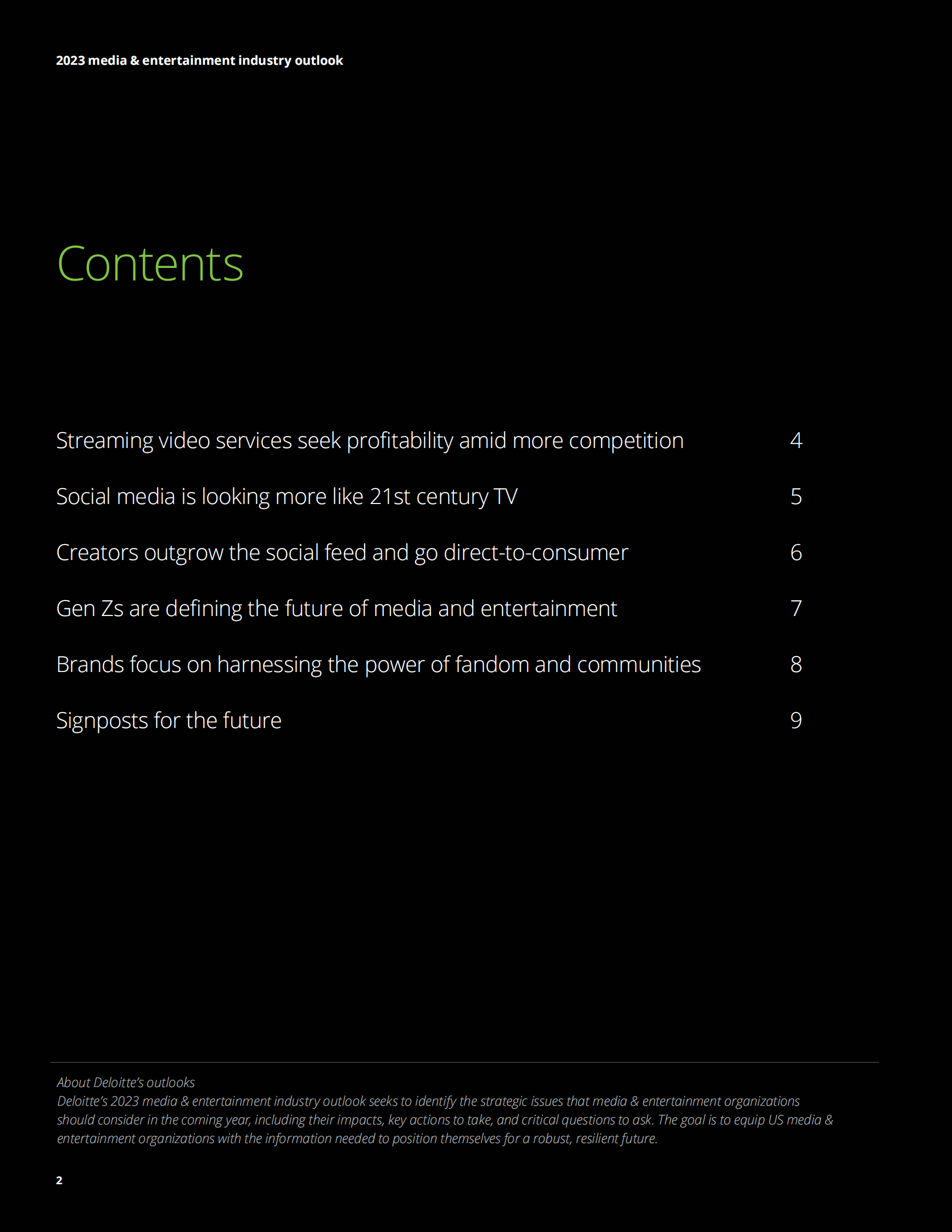 德勤：2023年媒体和娱乐行业展望【英文版】 第2页