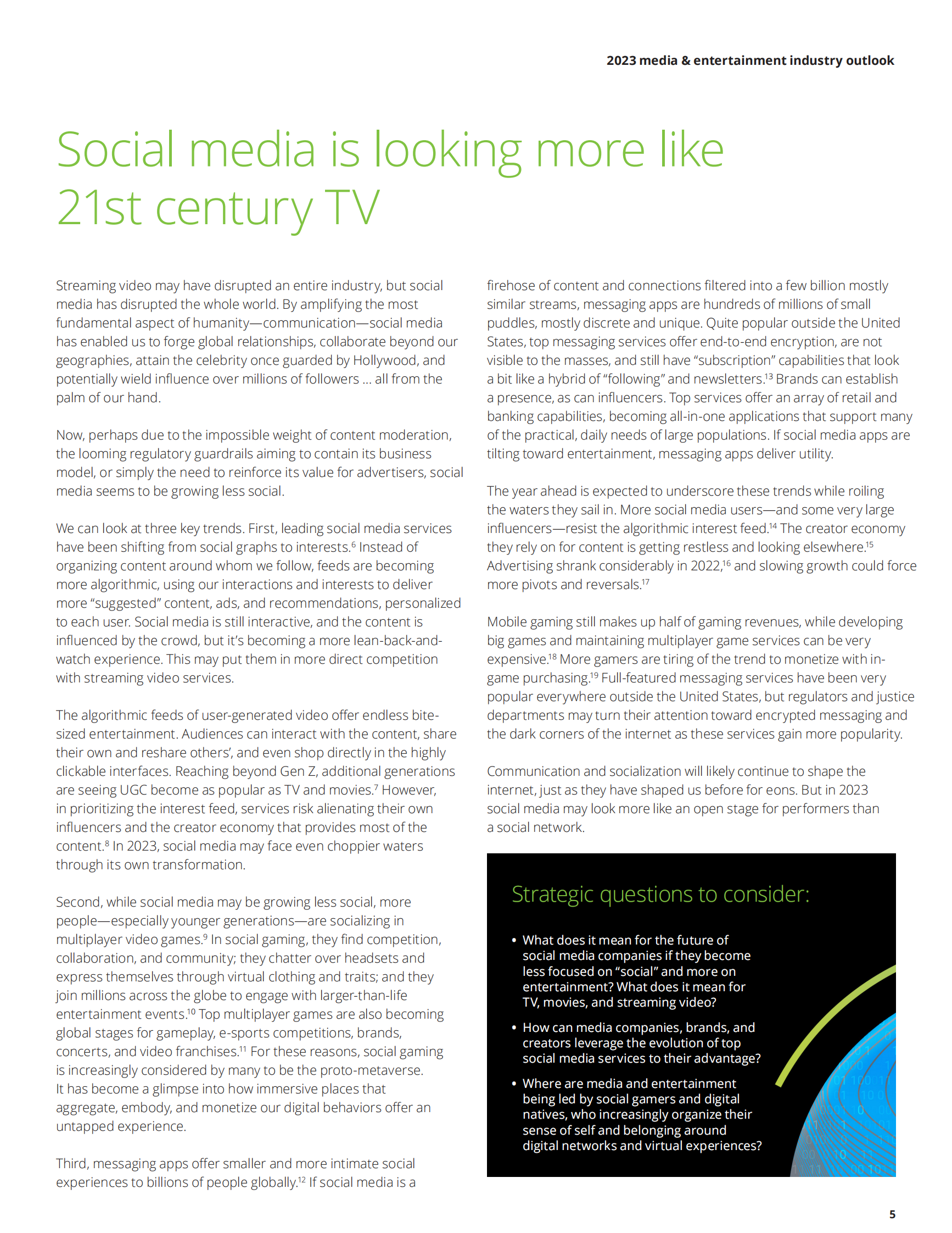 德勤：2023年媒体和娱乐行业展望【英文版】 第5页
