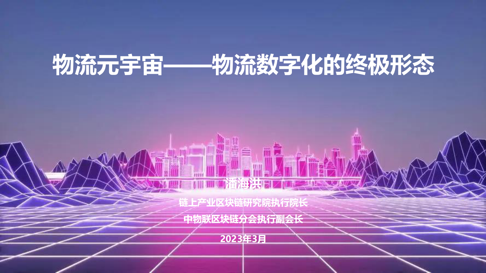 潘海洪：物流元宇宙&mdash;&mdash;物流数字化的终极形态 第1页