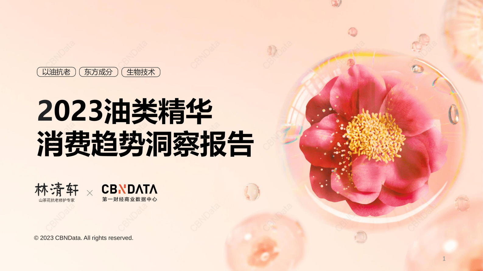 CBNData：2023油类精华消费趋势洞察报告 第1页